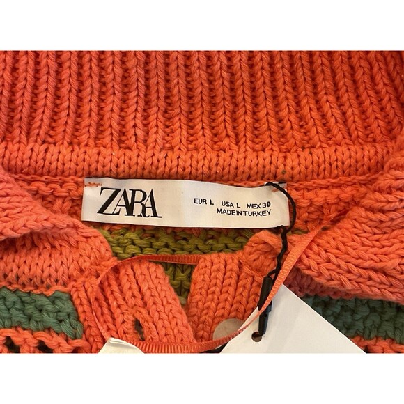 ZARA boho chic festival crochet mini dress with pockets Size Large NWT - Picture 8 of 13